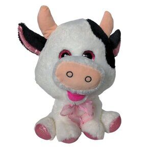 Fun & Fun Toys Black White Holstein Cow Farm Animal Stuffed Animal 2018 15"